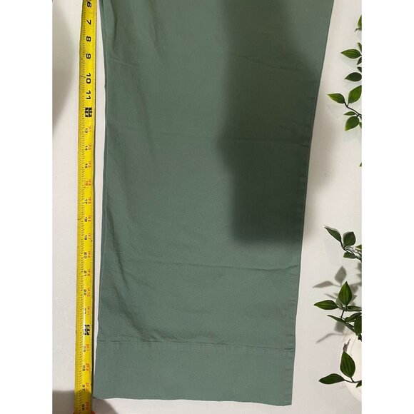 On 34th Womens Olive Green Elastic Waist Wide-Leg Pants 1X Cotton Blend - Picture 10 of 14